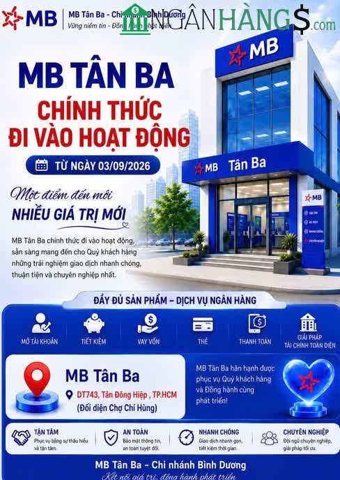 Ảnh Ngân hàng Quân Đội MBBank Phòng giao dịch Tân Ba 1